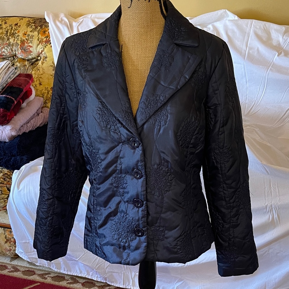 Northern Reflections Blue Black Embroidered Blazer